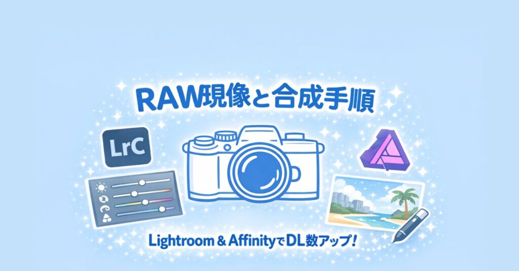 RAW現像と合成手順のアイキャッチ画像