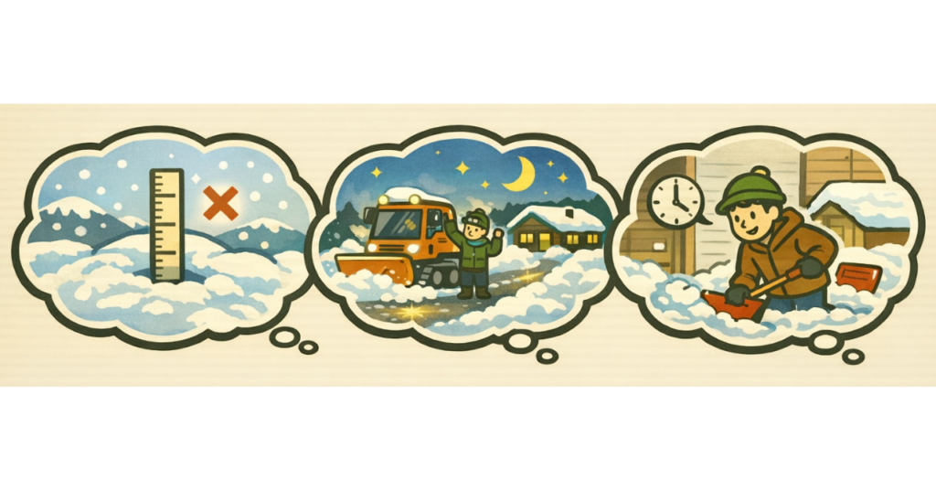 積雪状況と管理会社の対応の画像